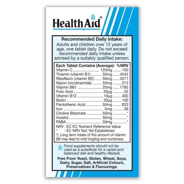 HEALTHAID VIT B+C COMPLEX - 30 TABS - Image 2