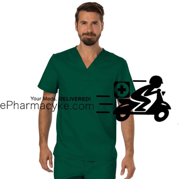 CHEROKEE MEN’S V-NECK SCRUB – HUNTER GREEN