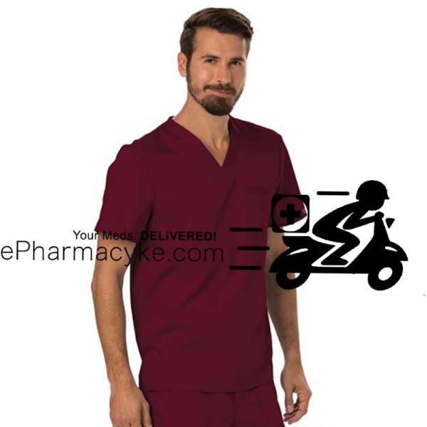 CHEROKEE MEN’S V-NECK SCRUB – MAROON