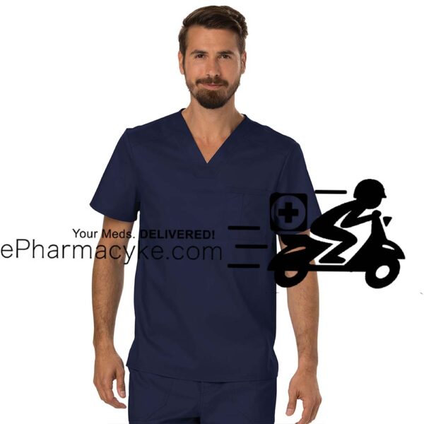 CHEROKEE MEN’S V-NECK SCRUB – NAVY