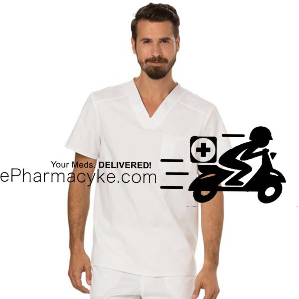 CHEROKEE MEN’S V-NECK SCRUB – WHITE