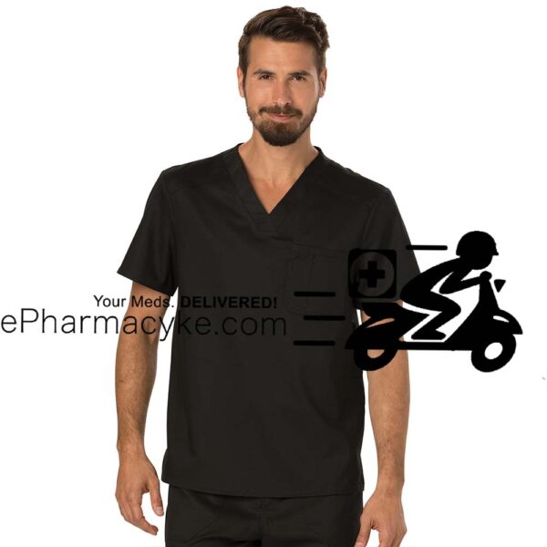 CHEROKEE MEN’S V-NECK SCRUB – BLACK
