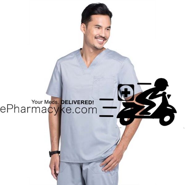 CHEROKEE MEN’S V-NECK SCRUB – LIGHT GREY