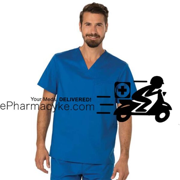 CHEROKEE MEN'S V-NECK SCRUB - ROYAL BLUE