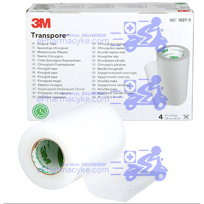 TRANSPORE SURGICAL PLASTIC TAPE 1.25CM X 9.1CM 24'S