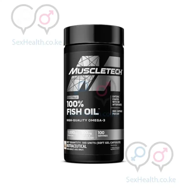 MUSCLETECH PLATINUM 100% FISH OIL FOR MEN AND WOMEN, 1000MG OMEGA 3 WITH 180 MG EPA & 120 MG DHA FOR HEART, JOINTS & BRAIN HEALTH, 100 SOFTGELS