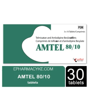 AMTEL TELMISARTAN 80MG AMLODIPINE 10MG TABLETS (3 X 10'S)