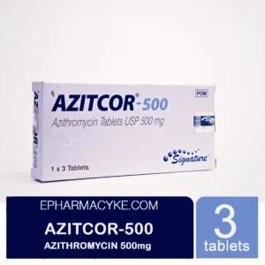 AZITCOR AZITHROMYCIN 500MG TABS - 3'S