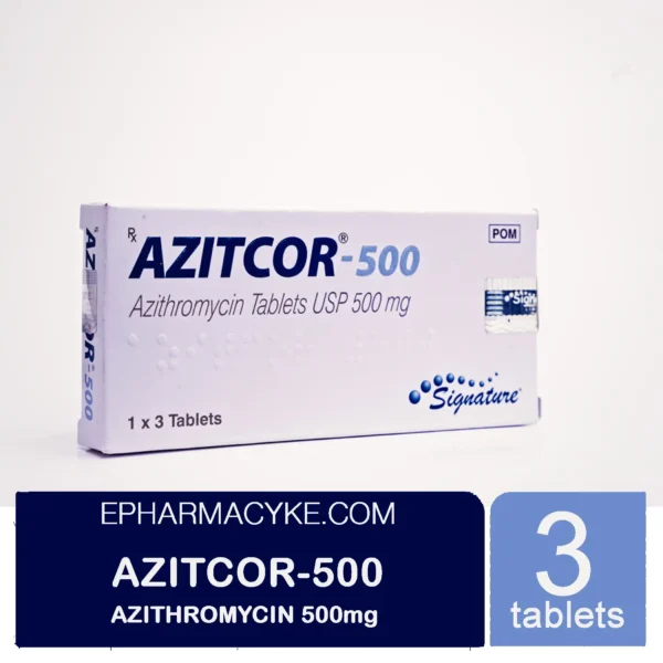 AZITCOR AZITHROMYCIN 500MG TABS - 3'S