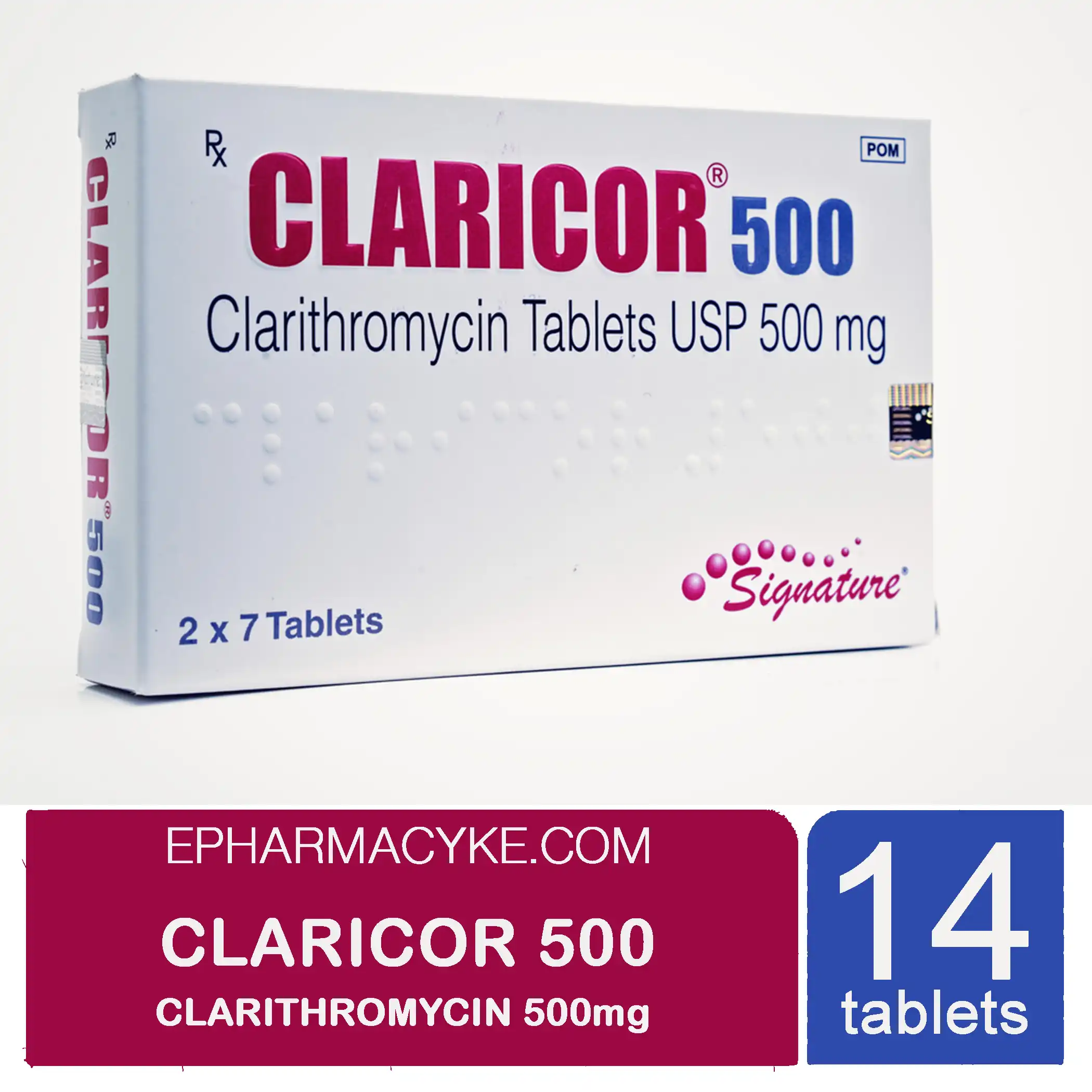 CLARICOR CLARITHROMYCIN 500MG TABS - 10'S