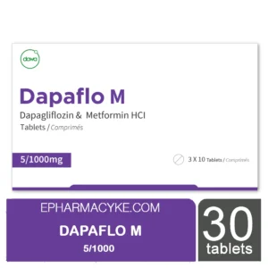 DAPAFLO M 5/1000 DAPAGLIFLOZIN/METFORMIN 5/1000MG TABLETS (3 X 10’S)