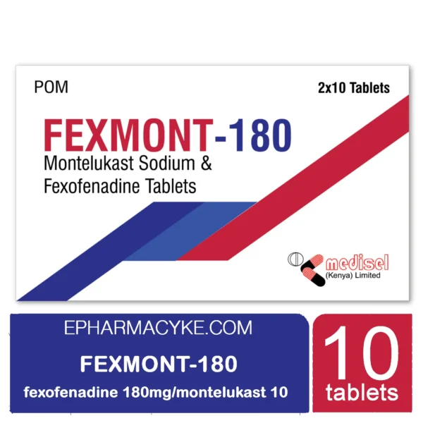 FEXMONT 180 MONTELUKAST 10MG/FEXOFENADINE 180MG TABLETS 20'S