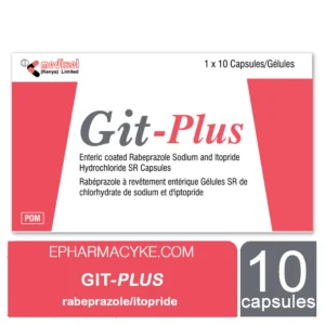 GIT PLUS RABEPRAZOLE 20MG + ITOPRIDE 150MG CAPSULES - 10'S