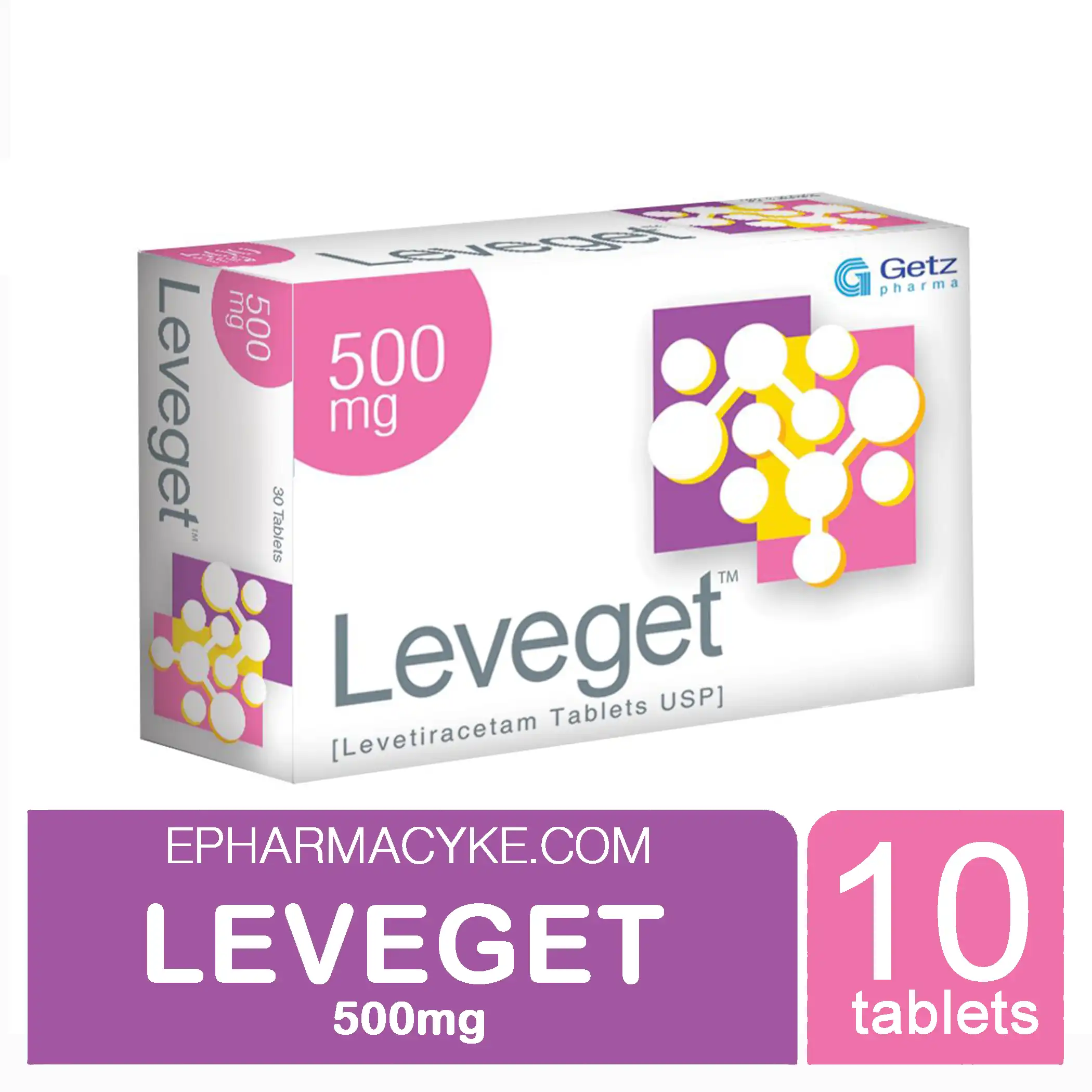 LEVEGET 500MG LEVETIRACETAM - 10 TABS