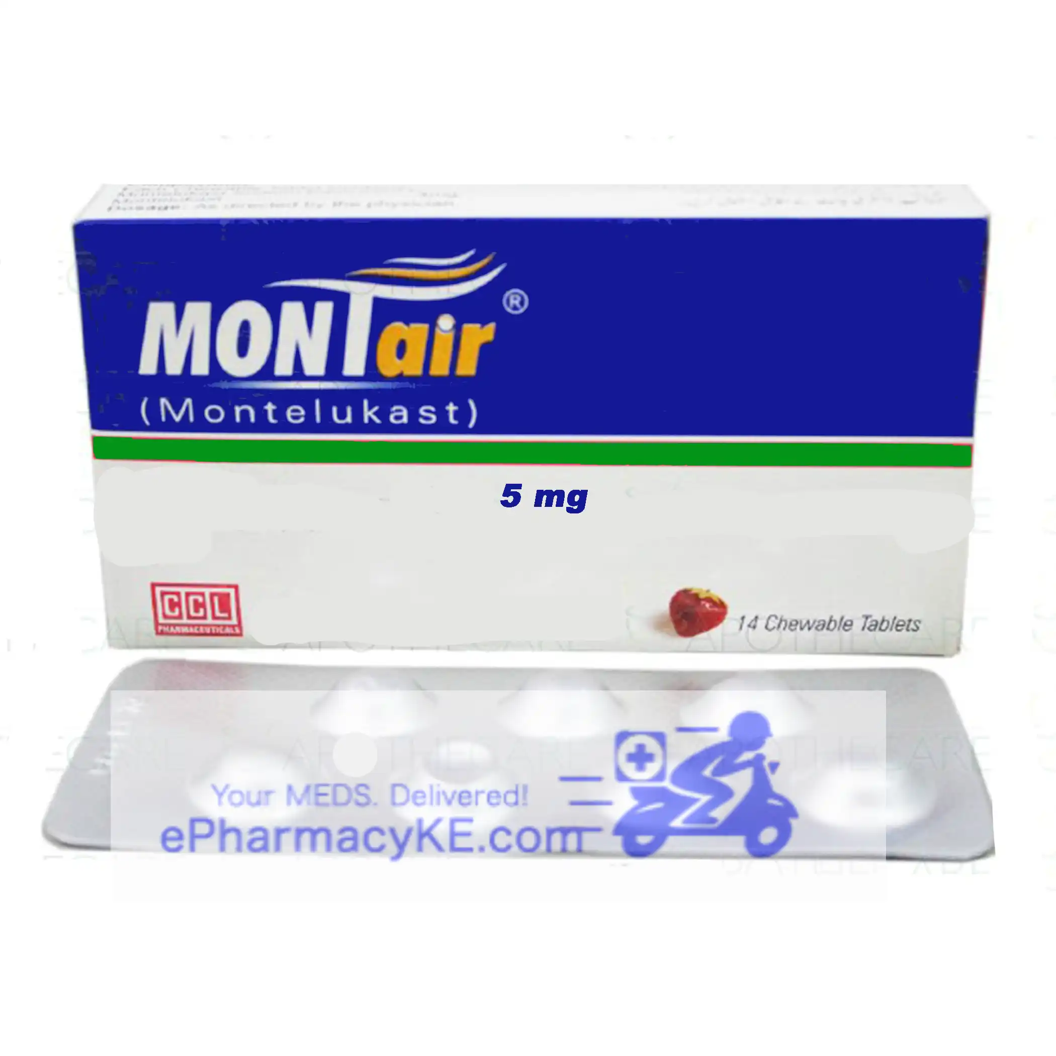 MONTAIR MONTELUKAST 5MG TABLETS 14'S