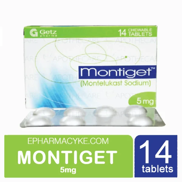 MONTIGET 5MG MONTELUKAST 14 S EPharmacy Kenya montiget-5mg-montelukast-14-s-epharmacy-kenya