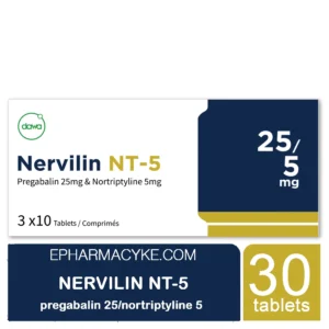 NERVILIN NT-5 PREGABALIN 25MG + NORTRIPTYLINE 5MG TABLETS 30'S