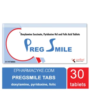 PREGSMILE DOXYLAMINE 10MG, PYRIDOXINE 10MG, FOLIC ACID 2.5MG TABLETS (3 X 10’S)
