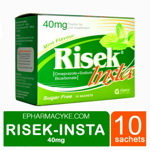 RISEK INSTA GRANULES OMEPRAZOLE 40MG+SODIUM BICARBONATE 1680MG - 10'S