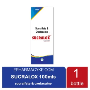 SUCRALOX SUCRALFATE 1GM + OXETACAINE 20MG/5ML SUSPENSION 100MLS