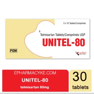 UNITEL 80 TELMISARTAN 80MG TABLETS - 30'S