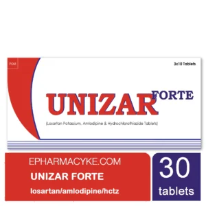 UNIZAR FORTE LOSARTAN 50MG + AMLODIPINE 5MG + HYDROCHLOROTHIAZIDE 12.5MG TABLETS