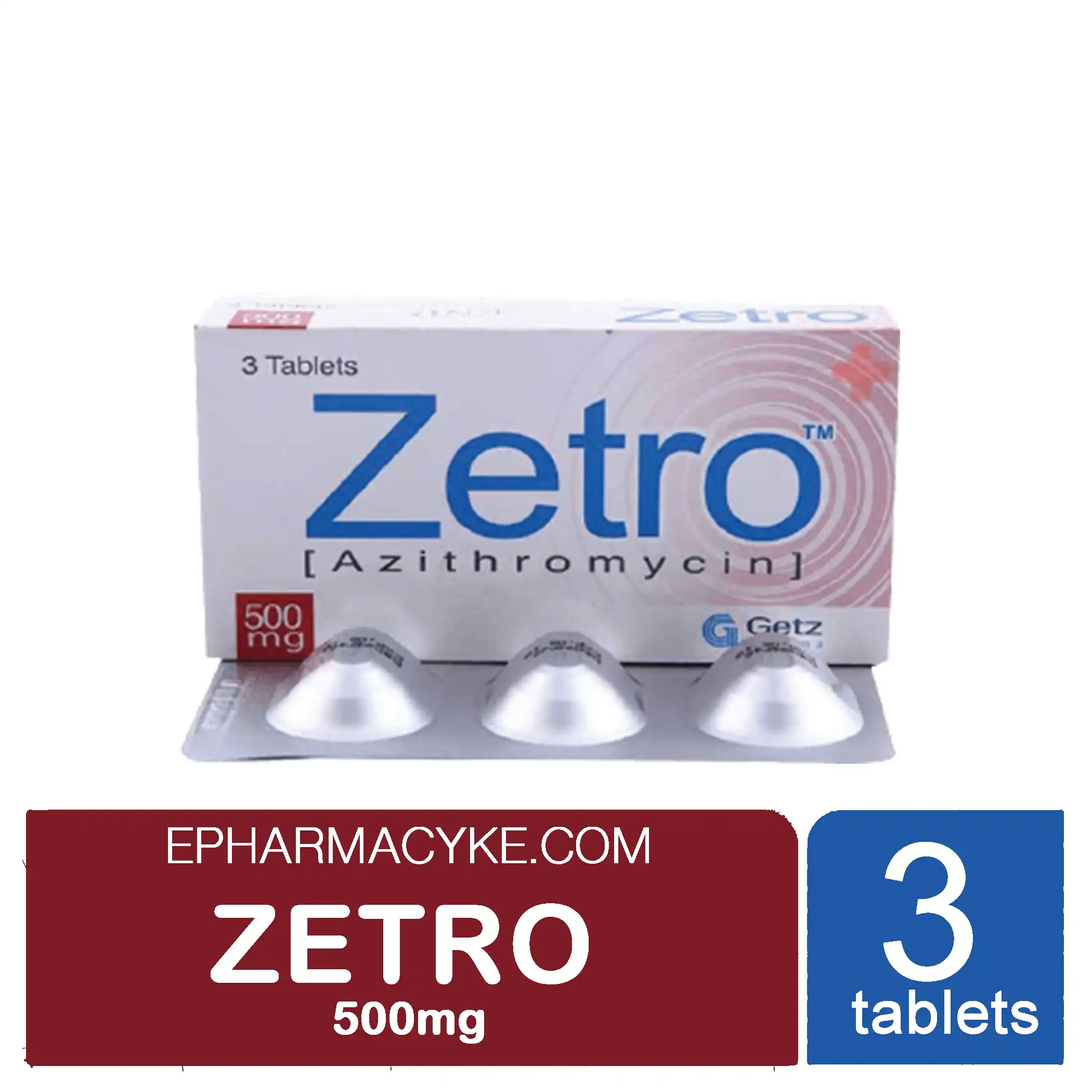 ZETRO TAB AZITHROMYCIN 500MG - 3'S